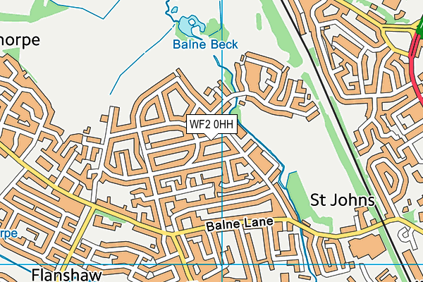 WF2 0HH map - OS VectorMap District (Ordnance Survey)