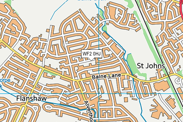 WF2 0HJ map - OS VectorMap District (Ordnance Survey)