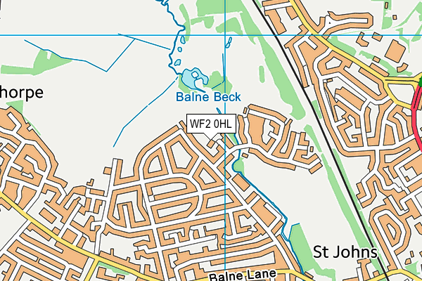 WF2 0HL map - OS VectorMap District (Ordnance Survey)