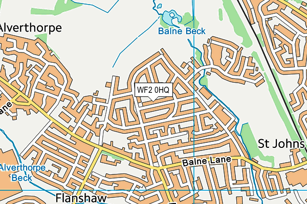 WF2 0HQ map - OS VectorMap District (Ordnance Survey)