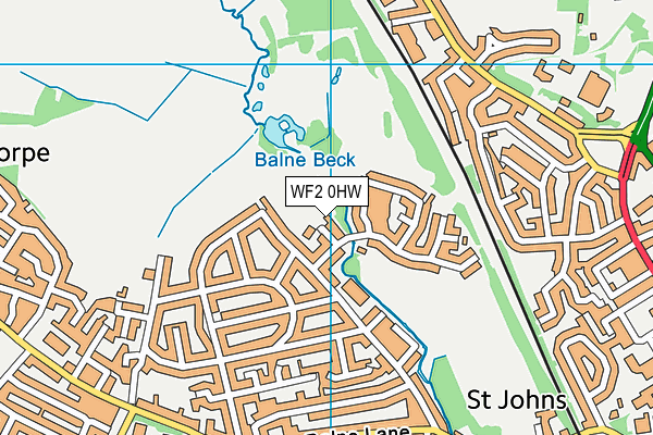 WF2 0HW map - OS VectorMap District (Ordnance Survey)