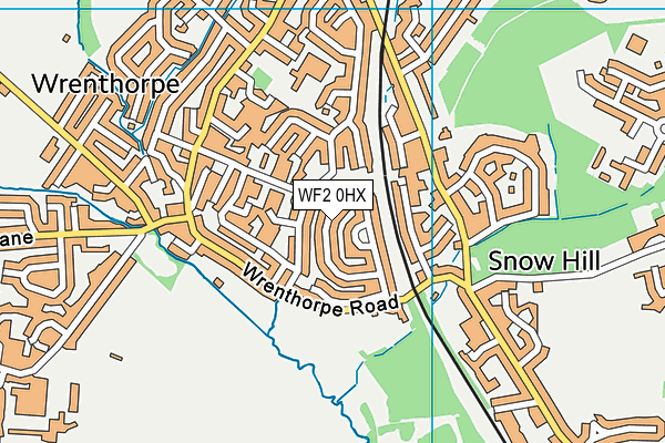 WF2 0HX map - OS VectorMap District (Ordnance Survey)