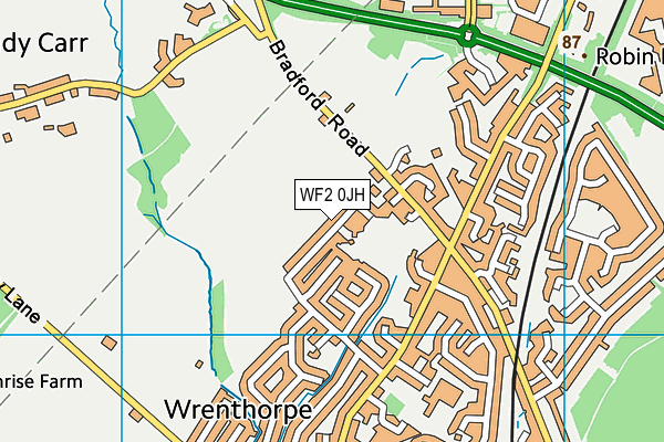 WF2 0JH map - OS VectorMap District (Ordnance Survey)