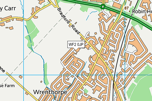 WF2 0JP map - OS VectorMap District (Ordnance Survey)