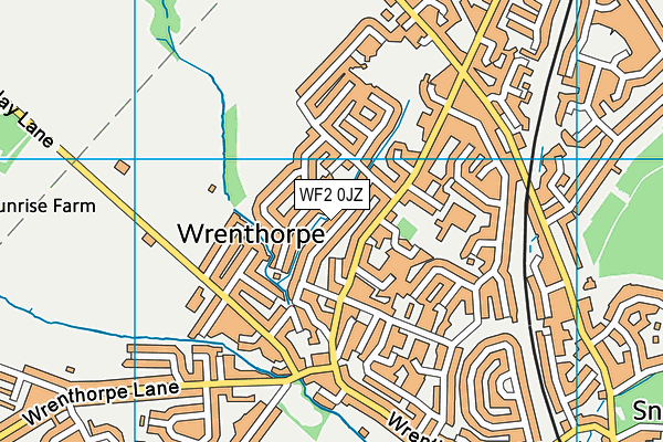 WF2 0JZ map - OS VectorMap District (Ordnance Survey)