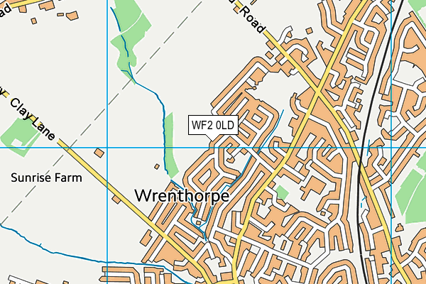 WF2 0LD map - OS VectorMap District (Ordnance Survey)