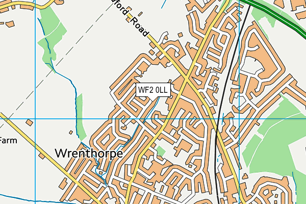 WF2 0LL map - OS VectorMap District (Ordnance Survey)