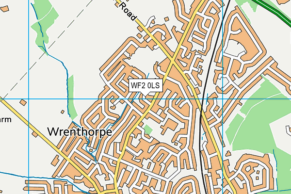 WF2 0LS map - OS VectorMap District (Ordnance Survey)