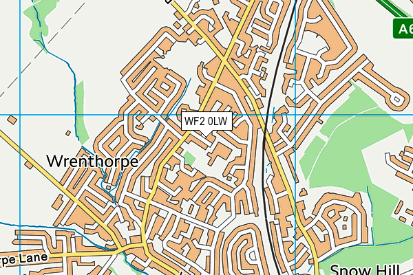 WF2 0LW map - OS VectorMap District (Ordnance Survey)