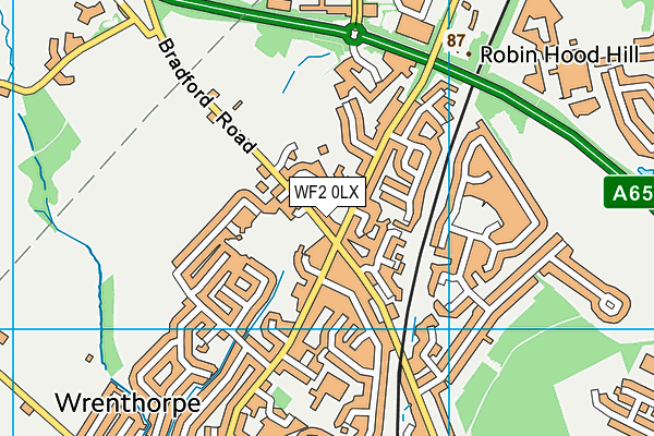 WF2 0LX map - OS VectorMap District (Ordnance Survey)