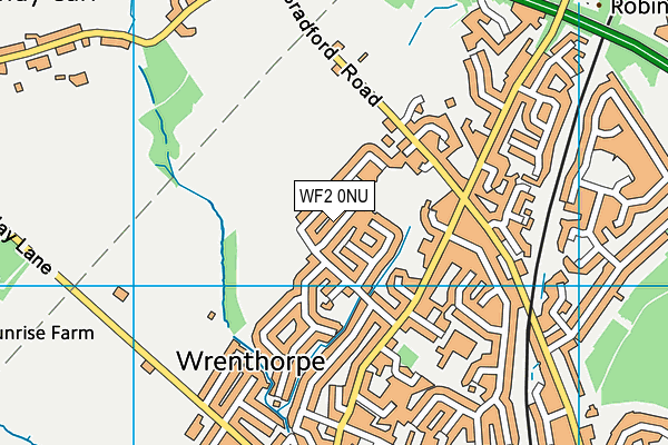 WF2 0NU map - OS VectorMap District (Ordnance Survey)