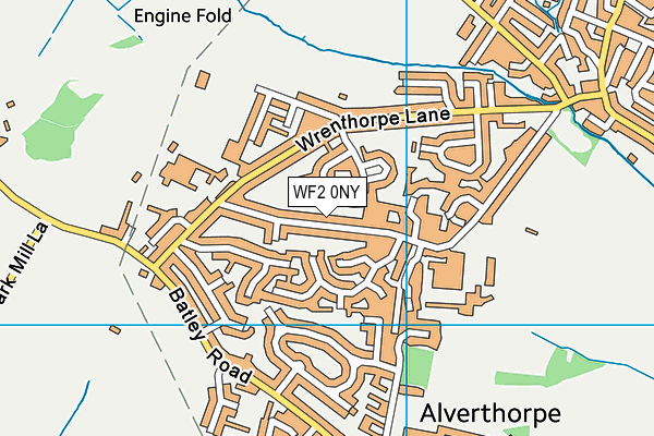 WF2 0NY map - OS VectorMap District (Ordnance Survey)