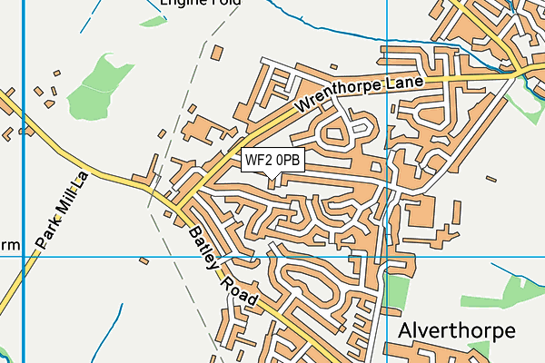 WF2 0PB map - OS VectorMap District (Ordnance Survey)