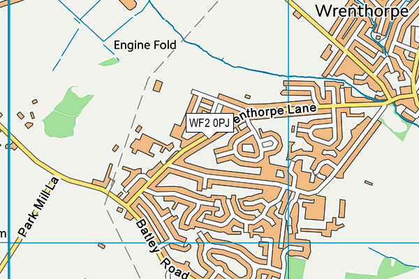 WF2 0PJ map - OS VectorMap District (Ordnance Survey)