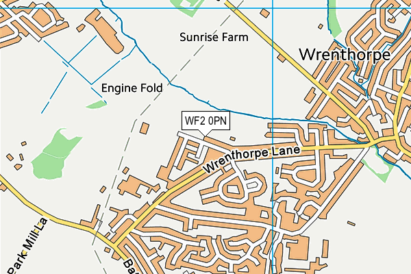 WF2 0PN map - OS VectorMap District (Ordnance Survey)