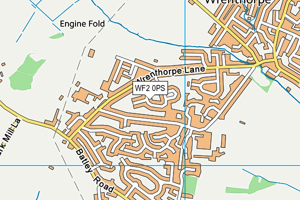 WF2 0PS map - OS VectorMap District (Ordnance Survey)