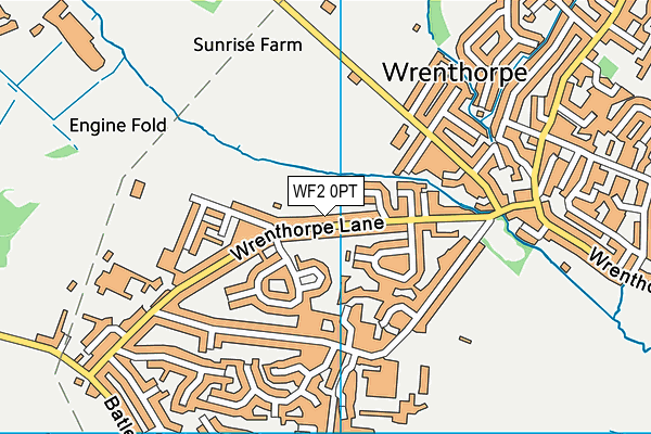 WF2 0PT map - OS VectorMap District (Ordnance Survey)