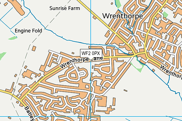 WF2 0PX map - OS VectorMap District (Ordnance Survey)