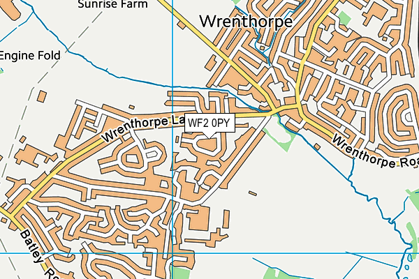 WF2 0PY map - OS VectorMap District (Ordnance Survey)