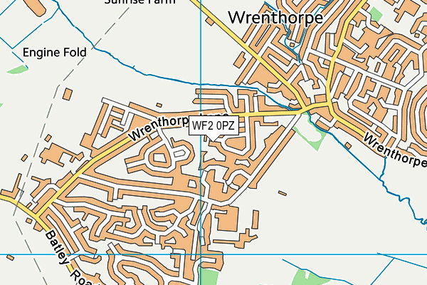 WF2 0PZ map - OS VectorMap District (Ordnance Survey)