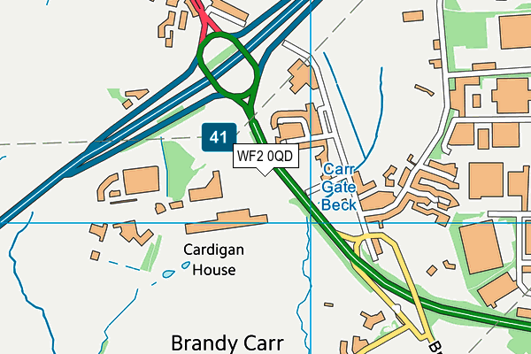 WF2 0QD map - OS VectorMap District (Ordnance Survey)