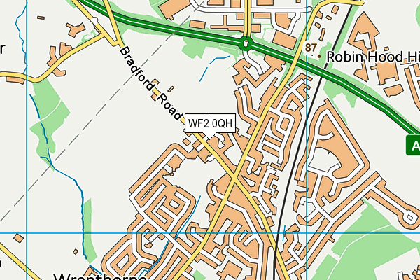 WF2 0QH map - OS VectorMap District (Ordnance Survey)