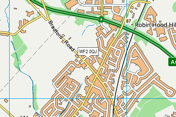 WF2 0QJ map - OS VectorMap District (Ordnance Survey)