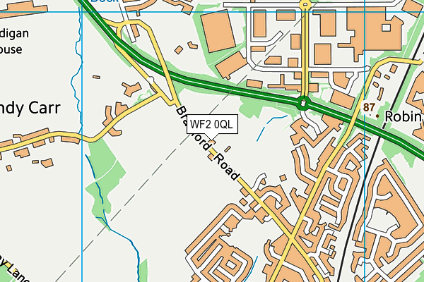 WF2 0QL map - OS VectorMap District (Ordnance Survey)