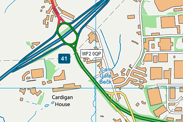 WF2 0QP map - OS VectorMap District (Ordnance Survey)