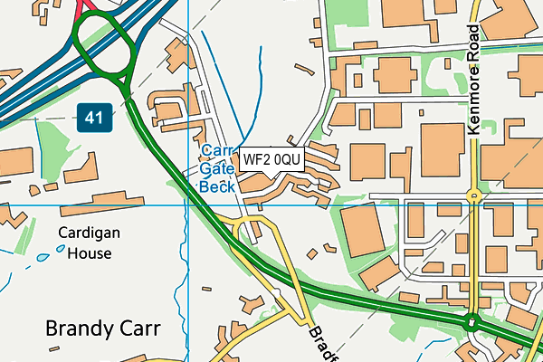 WF2 0QU map - OS VectorMap District (Ordnance Survey)