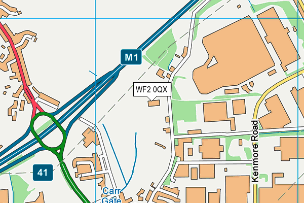 WF2 0QX map - OS VectorMap District (Ordnance Survey)