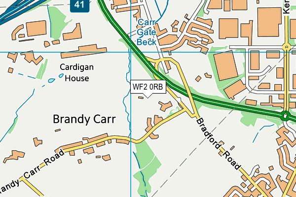 WF2 0RB map - OS VectorMap District (Ordnance Survey)