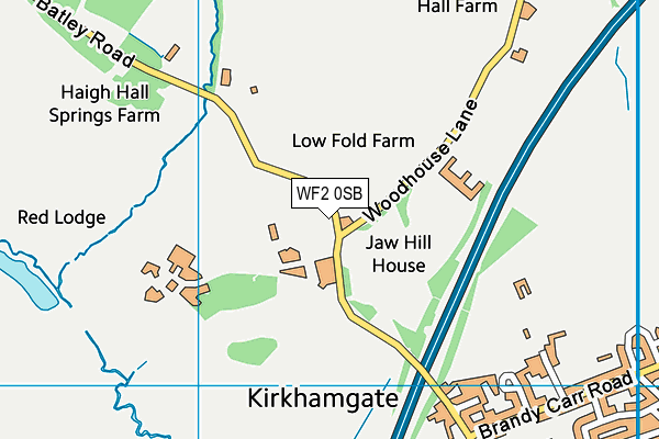 WF2 0SB map - OS VectorMap District (Ordnance Survey)