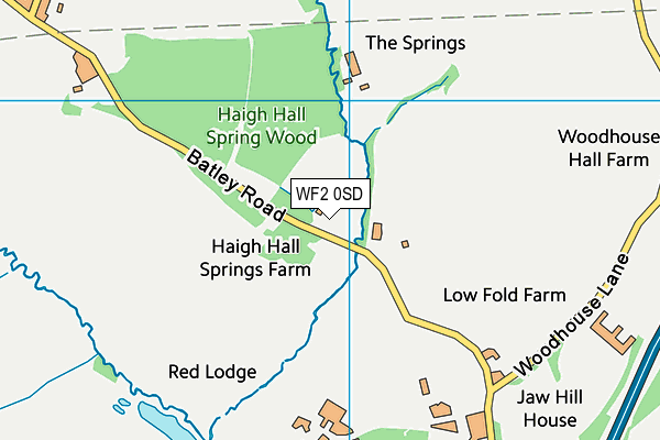 WF2 0SD map - OS VectorMap District (Ordnance Survey)