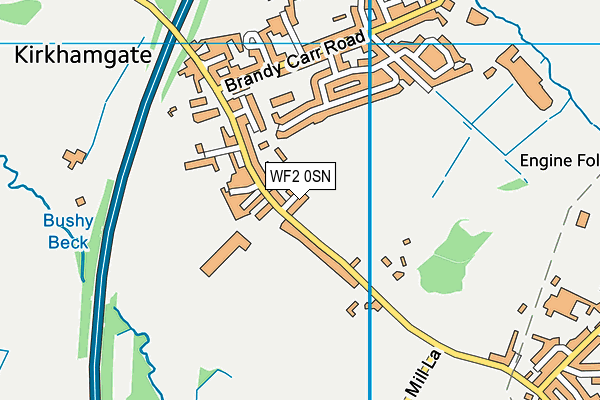 Kirkhamgate Park map (WF2 0SN) - OS VectorMap District (Ordnance Survey)