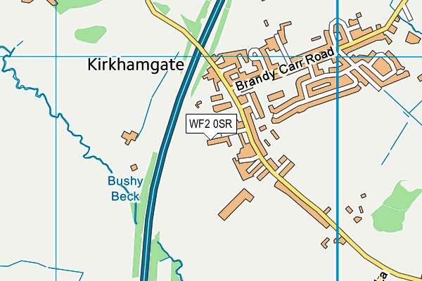 WF2 0SR map - OS VectorMap District (Ordnance Survey)