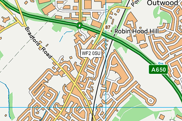 WF2 0SU map - OS VectorMap District (Ordnance Survey)