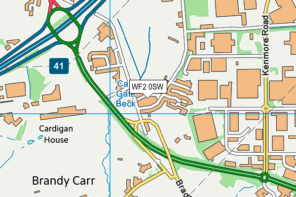 WF2 0SW map - OS VectorMap District (Ordnance Survey)