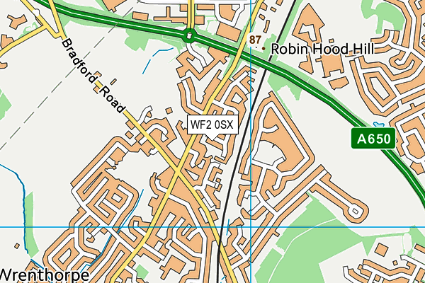 WF2 0SX map - OS VectorMap District (Ordnance Survey)