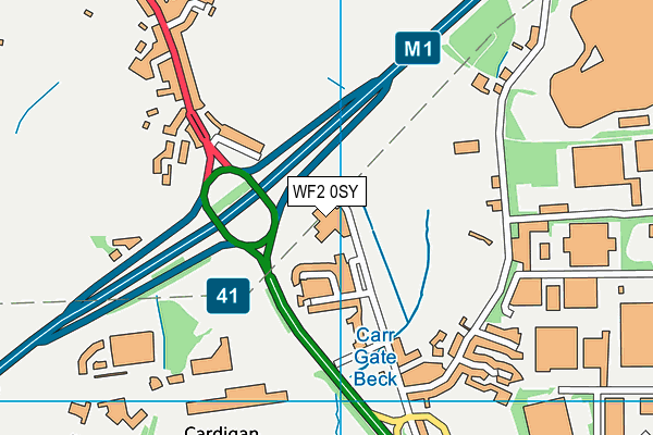 WF2 0SY map - OS VectorMap District (Ordnance Survey)