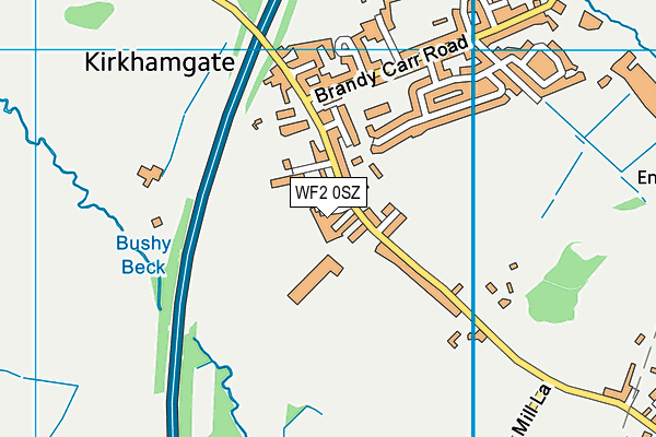 WF2 0SZ map - OS VectorMap District (Ordnance Survey)