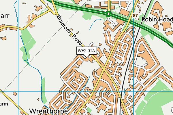 WF2 0TA map - OS VectorMap District (Ordnance Survey)