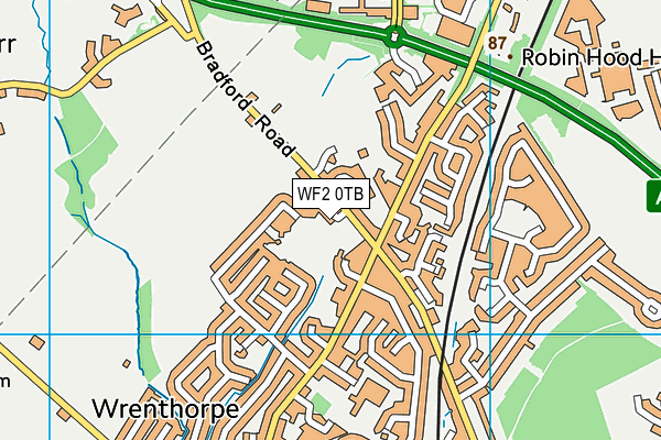 WF2 0TB map - OS VectorMap District (Ordnance Survey)