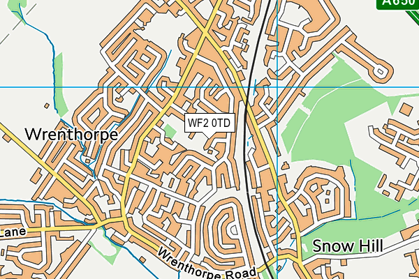 WF2 0TD map - OS VectorMap District (Ordnance Survey)