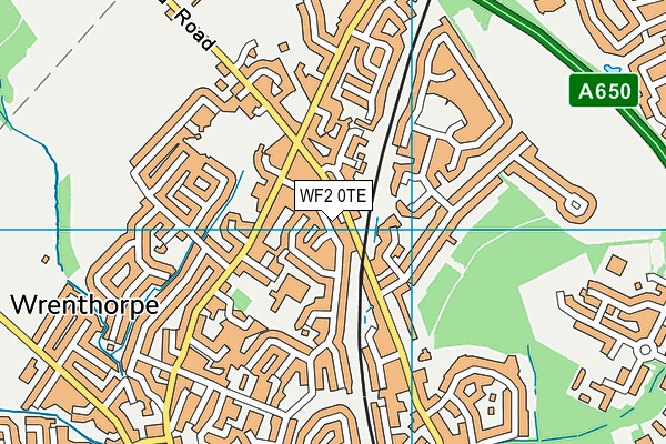 WF2 0TE map - OS VectorMap District (Ordnance Survey)