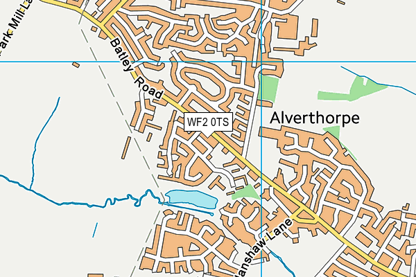 WF2 0TS map - OS VectorMap District (Ordnance Survey)