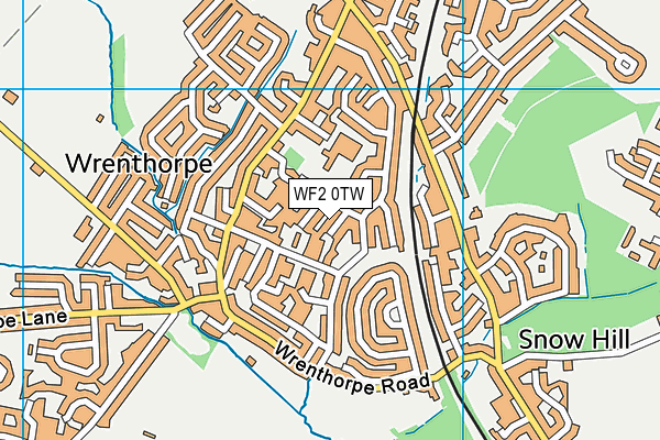 WF2 0TW map - OS VectorMap District (Ordnance Survey)