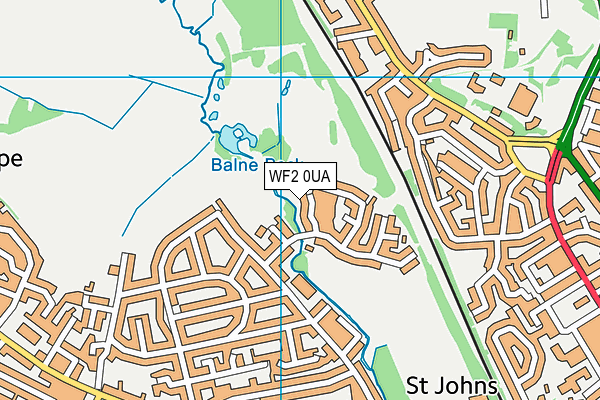 WF2 0UA map - OS VectorMap District (Ordnance Survey)