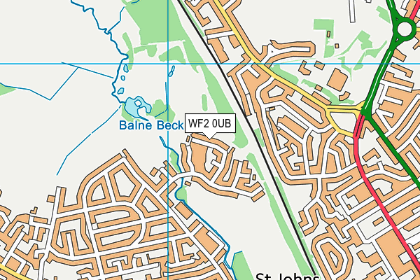 WF2 0UB map - OS VectorMap District (Ordnance Survey)