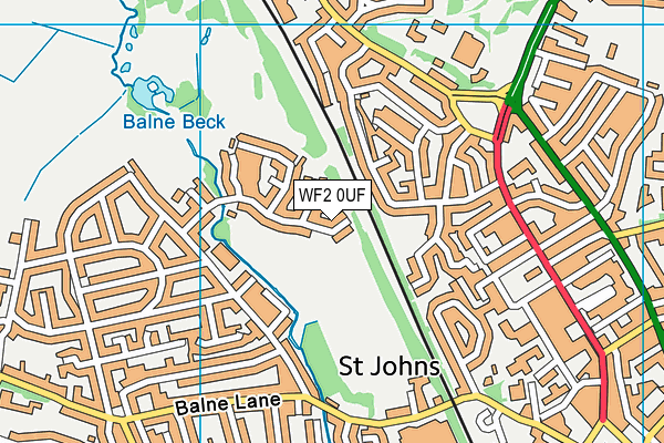 WF2 0UF map - OS VectorMap District (Ordnance Survey)